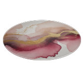 Elegant Burgundy and Gold Watercolor Art Snijplank (Hoek)