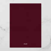 Elegant Burgundy and Gold Waterverf Wedding Folie Uitnodiging (Achterkant)