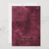 Elegant Burgundy and Gold Waterverf Wedding Kaart (Achterkant)