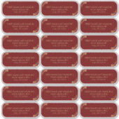 Elegant Burgundy and Gold Wedding Guest Address Sticker (Voorkant)