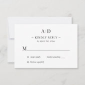 Elegant Burgundy and Gold Wedding Response Kaart (Achterkant)