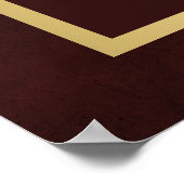 Elegant burgundy and gold wedding welcome sign poster (Hoek)