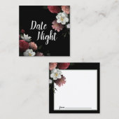 Elegant Burgundy and Pink Flowers Date Night Kaart Vierkante Visitekaartje (Voorkant / Achterkant)