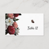 Elegant Burgundy and Pink Flowers Escort Kaart Plaatskaartje (Achterkant)