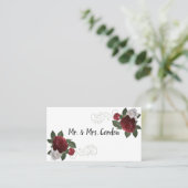 Elegant Burgundy and Pink Flowers Escort Kaart Plaatskaartje (Staand voorkant)