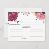 Elegant Burgundy and Pink Wedding Recipcard Notitiekaartje (Voorkant)