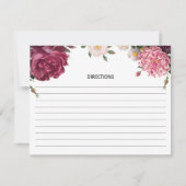 Elegant Burgundy and Pink Wedding Recipcard Notitiekaartje (Achterkant)