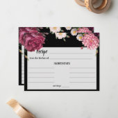 Elegant Burgundy and Pink Wedding Recipcard Notitiekaartje (Voorkant / Achterkant in situ)