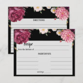 Elegant Burgundy and Pink Wedding Recipcard Notitiekaartje (Voorkant / Achterkant)