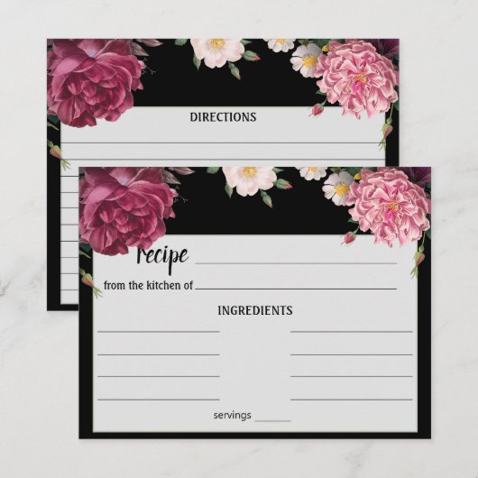 Elegant Burgundy and Pink Wedding Recipcard Notitiekaartje (Voorkant / Achterkant)