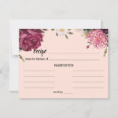 Elegant Burgundy and Pink Wedding Recipcard Notitiekaartje (Voorkant)