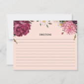 Elegant Burgundy and Pink Wedding Recipcard Notitiekaartje (Achterkant)