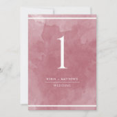 Elegant Burgundy Aquarel Tafelnummer (Voorkant)