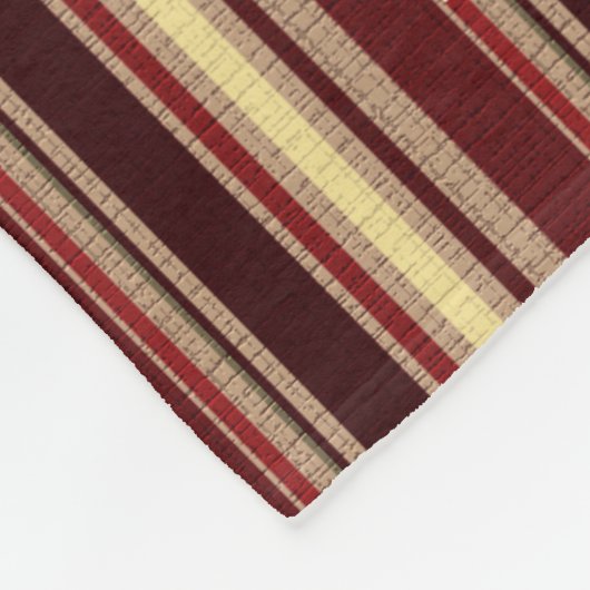 Elegant Burgundy Beige Stripes - Aangepast monogra Fleece Deken (Hoek)