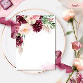 Elegant Burgundy Berry Blush Pink Floral Wedding Kaart