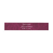 Elegant Burgundy Berry Velvet Winter Wedding Uitnodigingen Wikkel (Vlak)
