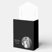 Elegant Burgundy Black Chic Foto Bedankdoosjes (Geopend)