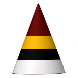 Elegant Burgundy Black White Golden Yellow Stripes Feesthoedjes