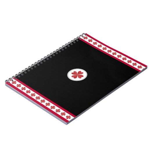 Elegant Burgundy Black & White Notitieboek (Linkerzijde)