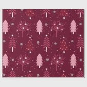 Elegant Burgundy Bliss - kerstboompatroon Cadeaupapier (Vlak)