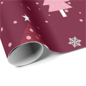 Elegant Burgundy Bliss - kerstboompatroon Cadeaupapier (Rol Hoek)