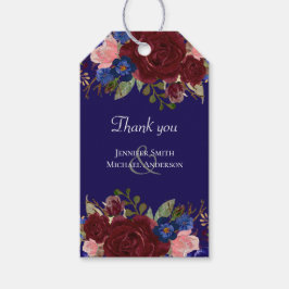 Elegant Burgundy Blue Floral Wedding Budget Cadeaulabel