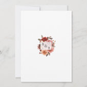 Elegant Burgundy Blush and Roos Wedding Invitation Kaart (Achterkant)