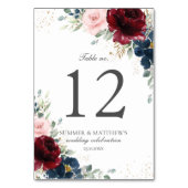 Elegant Burgundy Blush Blue Rozen Floral Flowers Kaart (Voorkant)