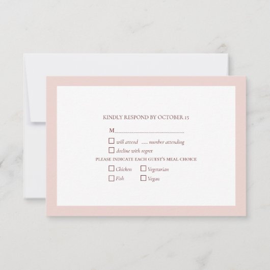 Elegant Burgundy Blush Botanical Lace Wood RSVP (Achterkant)