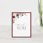Elegant Burgundy Blush Calligrafie Dank je wel Bedankkaart (Voorkant)