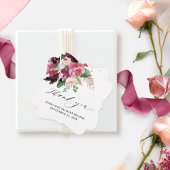 Elegant Burgundy Blush en Pink Weddenschap Harteli Bedankjes Labels