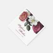 Elegant Burgundy Blush Floral Botanical Wedding Servet (Hoek)