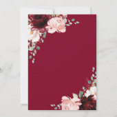 Elegant Burgundy Blush Floral Circle Gold Wedding Save The Date (Achterkant)