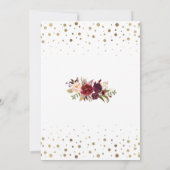 Elegant Burgundy Blush Floral Gold Baby shower Kaart (Achterkant)