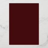 Elegant Burgundy Blush Floral Gold Foil Weddenscha Folie Uitnodiging (Achterkant)