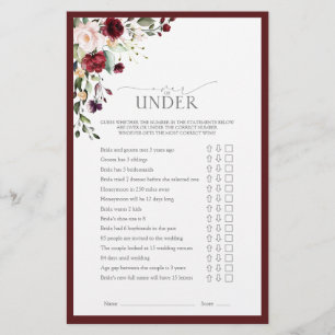 Elegant Burgundy Blush Floral Vrijgezellenfeest Ga