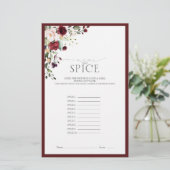 Elegant Burgundy Blush Floral Vrijgezellenfeest Ga (Staand voorkant)