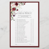 Elegant Burgundy Blush Floral Vrijgezellenfeest Ga (Voorkant)