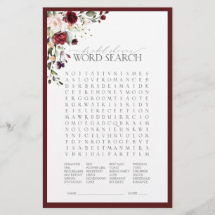 Elegant Burgundy Blush Floral Vrijgezellenfeest Ga