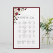 Elegant Burgundy Blush Floral Vrijgezellenfeest Ga (Staand voorkant)