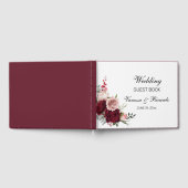 Elegant Burgundy Blush Floral Wedding Guest Book Gastenboek (Volledig)