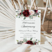 Elegant Burgundy Blush Floral Wedding Jubileum Kaart
