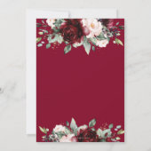 Elegant Burgundy Blush Floral Wedding Jubileum Kaart (Achterkant)