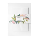 Elegant Burgundy Blush Floral Wedding Monogram Uitnodigingen Wikkel (Voorkant Voorbeeld)