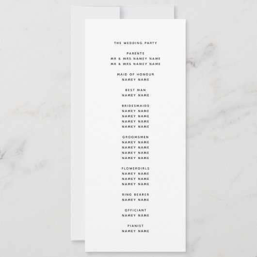 Elegant Burgundy Blush Floral Wedding Programme (Achterkant)