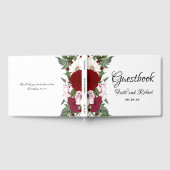 Elegant Burgundy Blush Green Floral Wedding Gastenboek (Volledig)