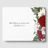Elegant Burgundy Blush Green Floral Wedding Gastenboek (Achterkant)