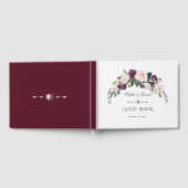 Elegant Burgundy Blush Ivory Floral Wedding Gastenboek (Volledig)