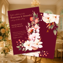 Elegant Burgundy Blush Oranje Floral Wedding
