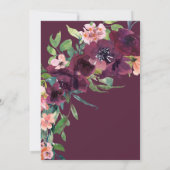 Elegant Burgundy Blush Pink Floral Vrijgezellenfee Kaart (Achterkant)